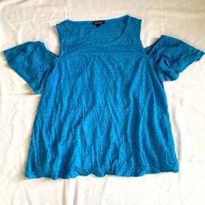 Roz & Ali Vintage cold shoulder Top Womens XL